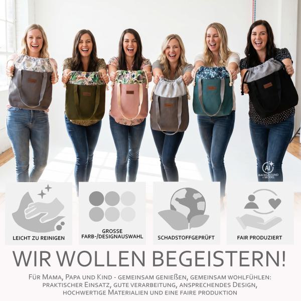 BAMBINIWELT Wickeltasche Schultertasche Shopper aus Leder für Kinderwagen Buggy